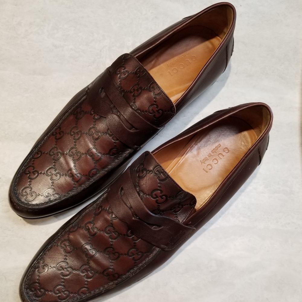 Gucci Supreme Monogram dress shoes men 12